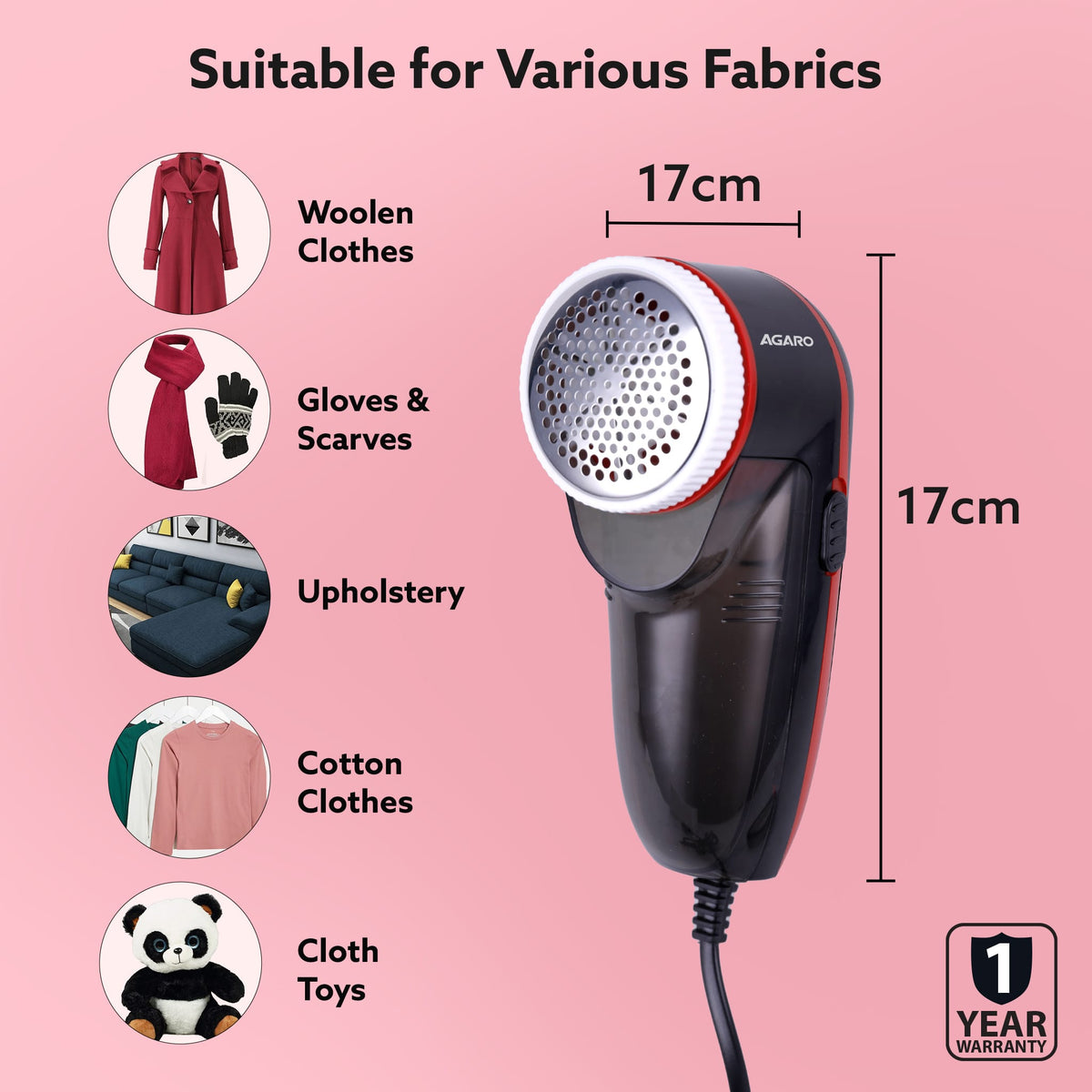 Elite Lint Remover with Cord, for Woolen Sweaters, Blankets, Jackets/Burr Remover Pill Remover from Carpets, Curtains
