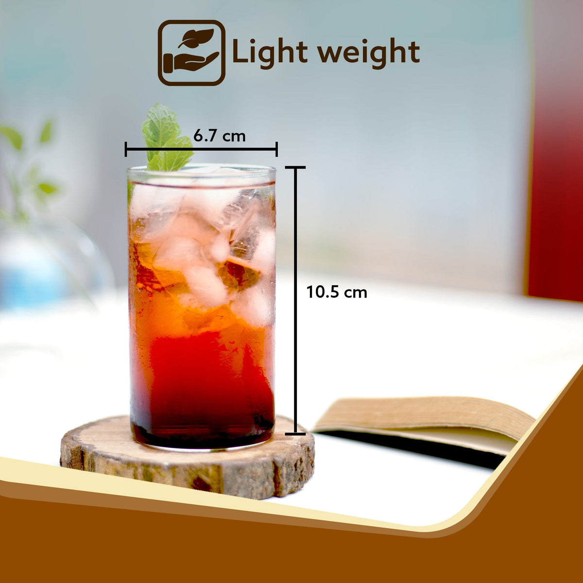 Elite Borosilicate Glass Tumbler, Serves Water, Cold Drinks, Juice, Milk, Pack of 6, 300 ml,  Flame Proof Glasses, Microwave & Dishwasher Safe, Transparent