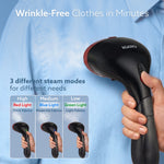 Elite Garment Steamer - 1500W Steamer for Ironing Clothes - 25g/min, 3 Steam Modes, 100ml Tank, Compact & Lightweight, Travel Friendly, For All Fabric