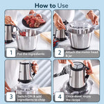Delite Vegetable & Meat Chopper for Kitchen, Garlic Peeler, Egg Whisker, 2L Bowl