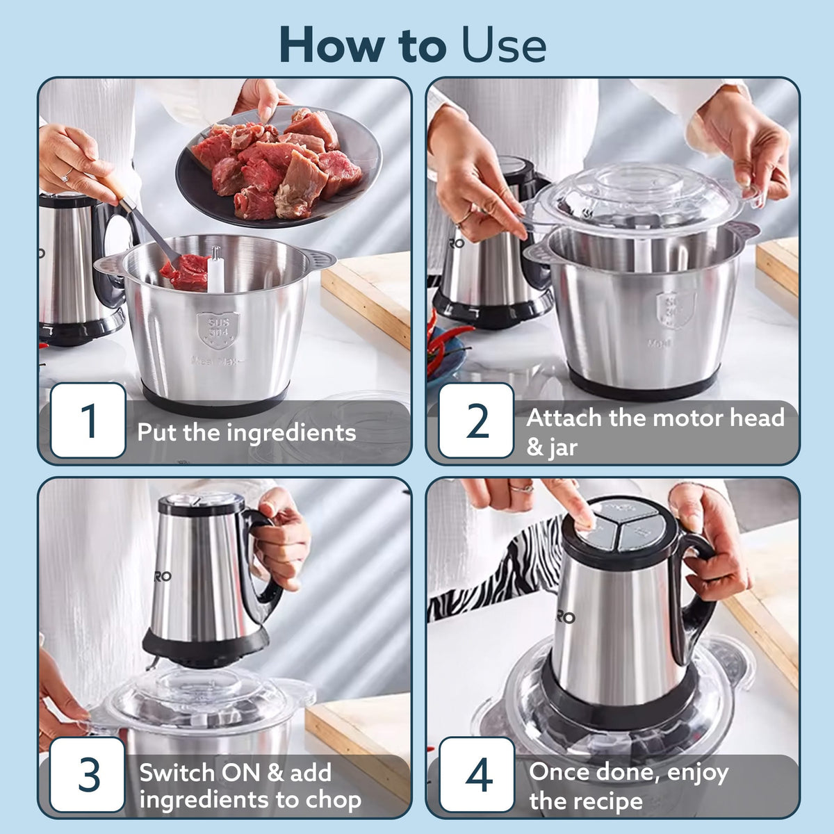 Delite Vegetable & Meat Chopper for Kitchen, Garlic Peeler, Egg Whisker, 2L Bowl