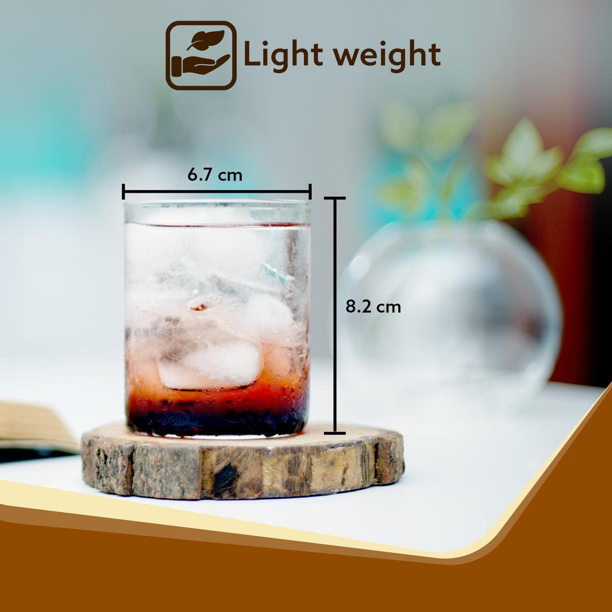 Elite Borosilicate Glass Tumbler, Serves Water, Cold Drinks, Juice, Milk, Pack of 6, 255 ml,  Flame Proof Glasses, Microwave & Dishwasher Safe, Transparent