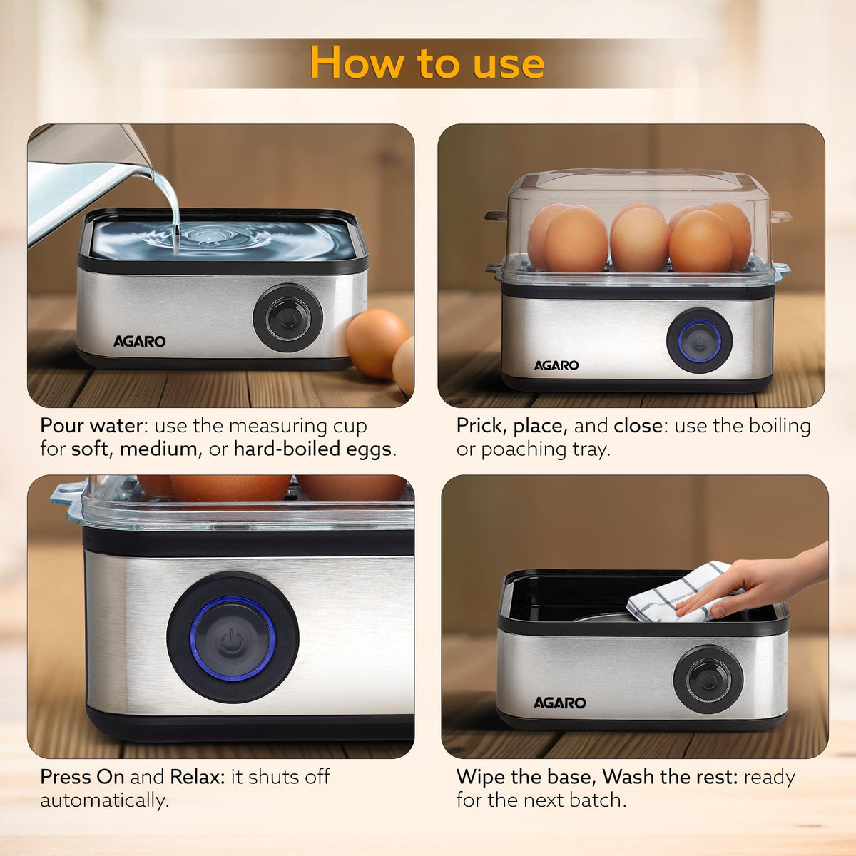 Grand Egg Boiler And Poacher - 500W, Silver