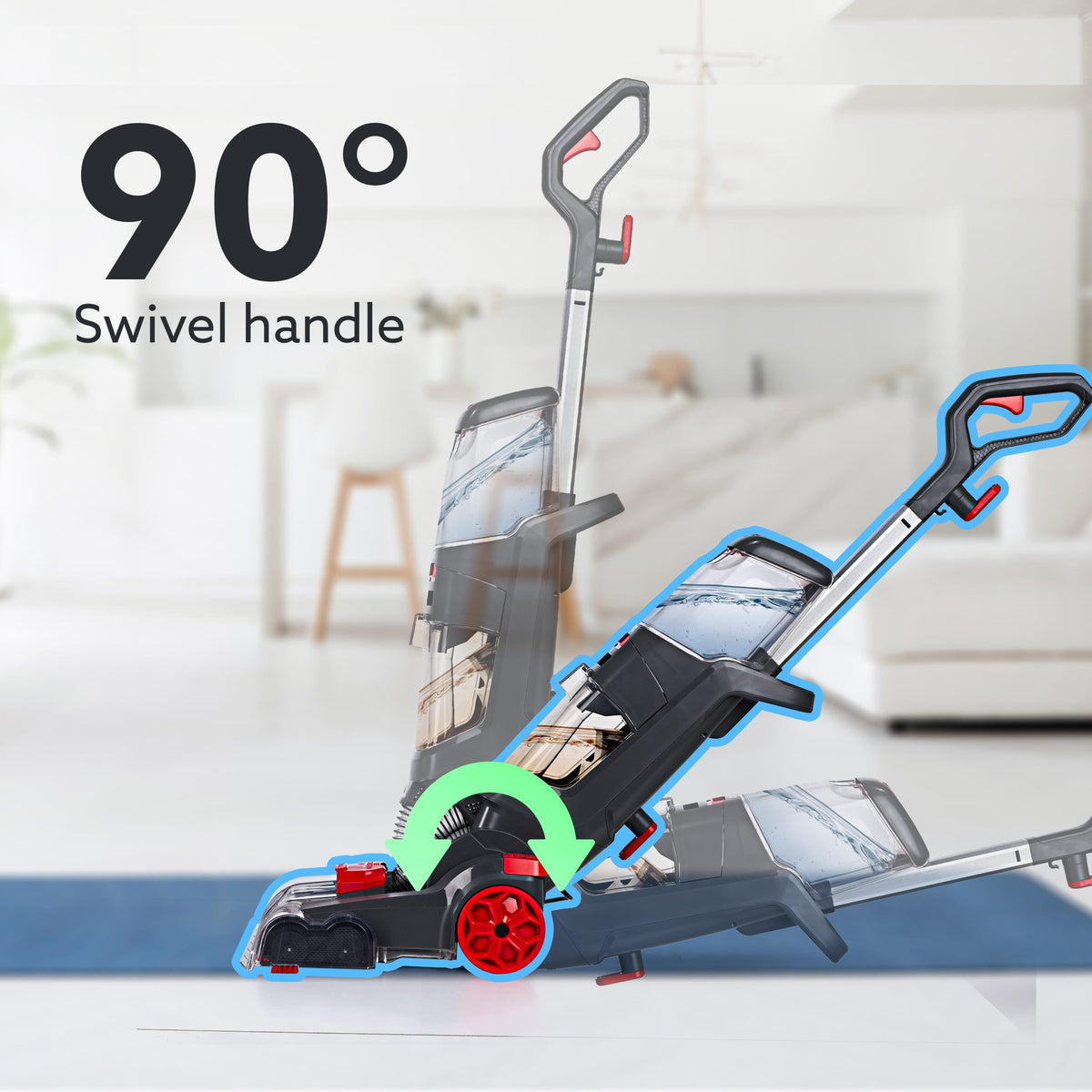 Elite Upright Wet & Dry Carpet Cleaner, 800W, 13.5 kPa Suction Pressure, 2 in 1 Handheld Carpet Spot Cleaner Machine, Dual Rolling Brush, Upholstery Cleaner, Carpet Washer for Spills & Stains