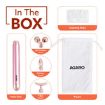 3-In-1 Face Roller, 3D V-Roller Head, Pointer Head, Facial Roller Kit for Face, Eye, Neck, Jade Roller, Anti-Aging Facial Massager for Anti-Wrinkle, (Rose Gold)