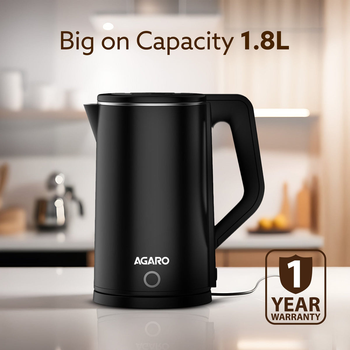 Elegant Electric Kettle  - 1.8L - Black |  Buy Electric Kettles Online in India at Best Price