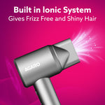 Elite BLDC Hair Dryer – 1600W Powerful Cold & Hot Air Dryer | Negative Ion Tech, 3 Heat Modes, 2 Fan Speeds, Real-Time Display, 360° Magnetic Nozzle & Diffuser, – Dark Grey