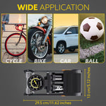 Foot Tyre Inflator, Double Cylinder Rapid Inflation, 160 PSI, High-Pressure Foot Air Pump with Integrated Gauge for Car, Bike & Cycle, Hands-Free Pedal Operation, Durable Steel Base, FP1919