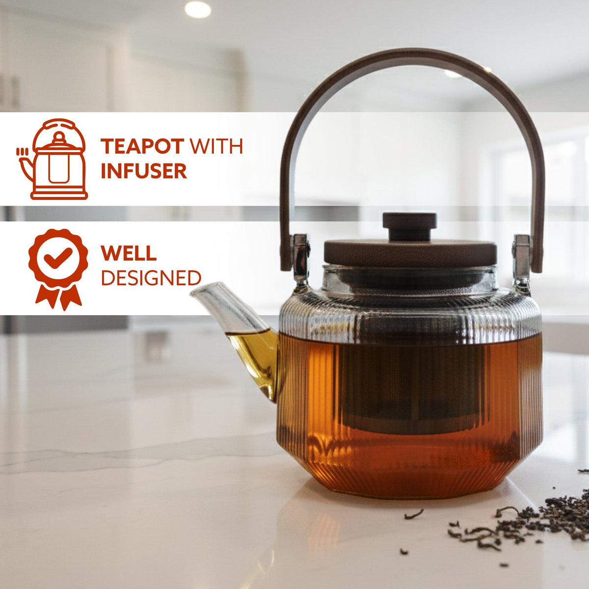 Elite 600ml Borosilicate Glass Kettle | Heat Resistant, Stovetop & Microwave Safe, Durable Clear Glass for Tea, Coffee, Water & Hot Beverages