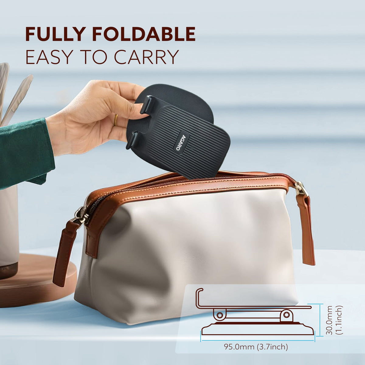 360° Revolving Mobile Stand, Foldable & Sturdy Metal Stand with 360° Rotation, Multiple Height & Angle Adjustments & Anti-Slip pads for Desk, Compatible with Smartphones, Tablets, Kindles & iPad