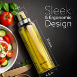 Elite Borosilicate Glass Oil Dispenser With Capacity Markings, Pack of 2, 500 Ml each, Metallic Lid, Oil Bottle Jar, Transparent