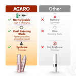 Facial Hair Remover |Eyebrow Trimmer FHR190 Rose Gold For Women, Rechargeable, Cordless, Safe & Painless Electric Shaver, Hypoallergenic Blade, Multipurpose Use For Upper Lip, Chin