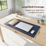 Premium Reversible Desk Mat (90x45 cm), Dual-Tone Vegan Leather Deskpad