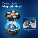 HS7979 Head Shaver, for Bald Men, 6 Flexible Heads, Wet/Dry Head Shaver, Rechargeable, IPX7 Waterproof, Detachable Heads