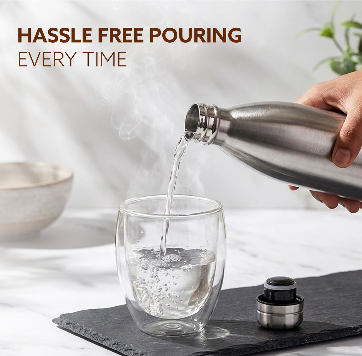 Royal Stainless Steel Flask, 1000ml, Up to 24 Hrs Hot & Cold, ISI Certified, Triple Wall Vacuum Insulated, Leak-Proof, BPA & Rust Free, 1 Year Warranty, for Travel, Office & Outdoor Use
