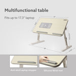 Laptop Table with 1800 RPM USB Cooling Fans