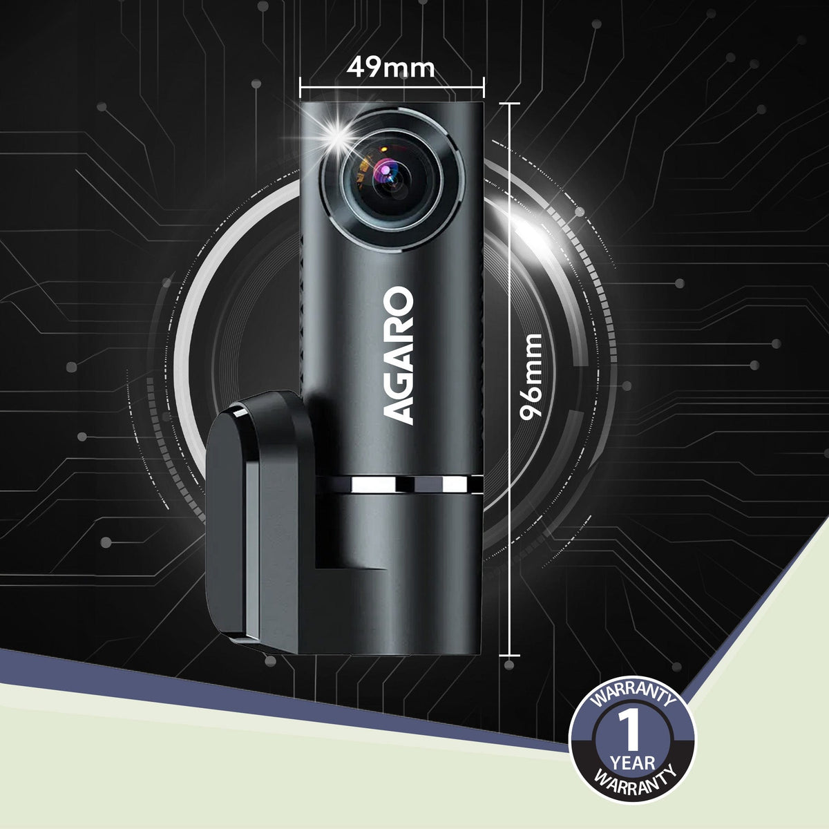 Alpha Car Dash Camera, Dashboard Recorder, 3MP, 140 Degree Wide Angle, F2.1 Aperture, Full HD, Voice Recorder, 128 GB SD Card Support, Night Vision, G Sensor, Wifi, Loop Recording, DIY Set Up