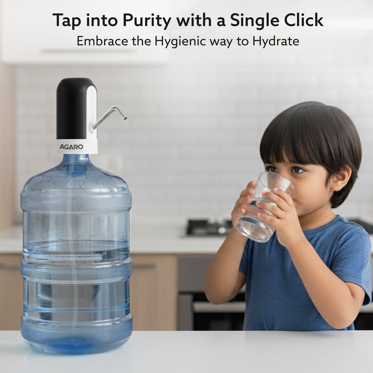 Delite Electric Water Dispenser Pump for 20 Litre Water Bottle | USB Charging, Portable Automatic Drinking Water Pump for Home, Office, Travel & Kitchen, Camping, Party