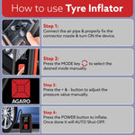 Regal Tyre inflator & Jump Starter, For Cars & Bikes, 12V, Upto 150 PSI, 10000 mAH Powerful Battery, LED Light, Digital Display, Multiple Nozzles