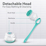 Electric Bath Brush – USB Rechargeable, IPX6 Waterproof | 5 Brush Heads, 3 Cleaning Modes, 360° Rotatable Electric Shower Brush with 14.5” Long Handle
