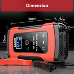 Car Battery Charger, 12V, 5A, Fully Automatic, Smart Car & Bike Battery Charger & Maintainer, Pulse Repair, LCD Display, Temperature Control, for AGM, Gel, Calcium & Wet Lead-Acid Batteries