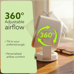 Regal Rechargeable Digital Desk Fan, 6 Inch, 3600mAh Battery, 5 Speeds, Type-C Charging, LED Display, Brushless Motor, Low Noise Operation, Personal Mini Table Fan for Home Office Bedroom Travel