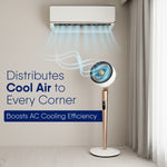Royal 3D Air Circulation Tower Fan with Mood Lamp, Ultra-Quiet BLDC Standing Fan for Home & Office Use, Touch & Remote Control, 12 Wind Speed, 5 Modes, 90˚ Horizontal & 90˚ Vertical Oscillation