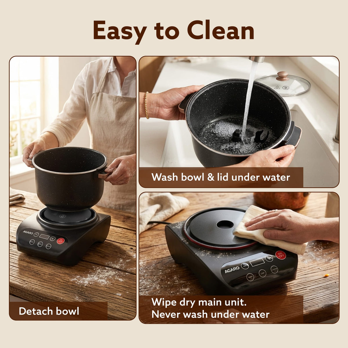 Regal Dough Maker Machine, 5L, 300W Electric Atta Maker with Automatic Dough Kneading, Ceramic-Coated Stainless Steel Bowl with lid