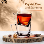 Elegant Glass Cup, 200ml, Set of 6, Crystal Clear Espresso Coffee Cup, Toughened Glass Wall with Handle, for Hot Cofee, Cappuccino, Milk, Latte, Green Tea & Black Tea