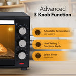 Marvel Oven Toaster Griller, 25 Litres, Motorised Rotisserie, Adjustable Temperature, 5 Heating Modes & Timer, CakeBaking, Roasting,Grilling,OTG (Black)