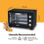 Marvel Oven Toaster Griller, 25 Litres, Motorised Rotisserie, Adjustable Temperature, 5 Heating Modes & Timer, CakeBaking, Roasting,Grilling,OTG (Black)