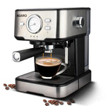 Imperial Espresso Coffee Maker, Coffee Machine, 15 Bars, With Foaming Milk, Frother Wand for Espresso, Cappuccino, Latte and Mocha, Steam Espresso Maker For Home, Adjustable Milk Frothing and Double Temperature Control System, Stainless Steel, 1100W