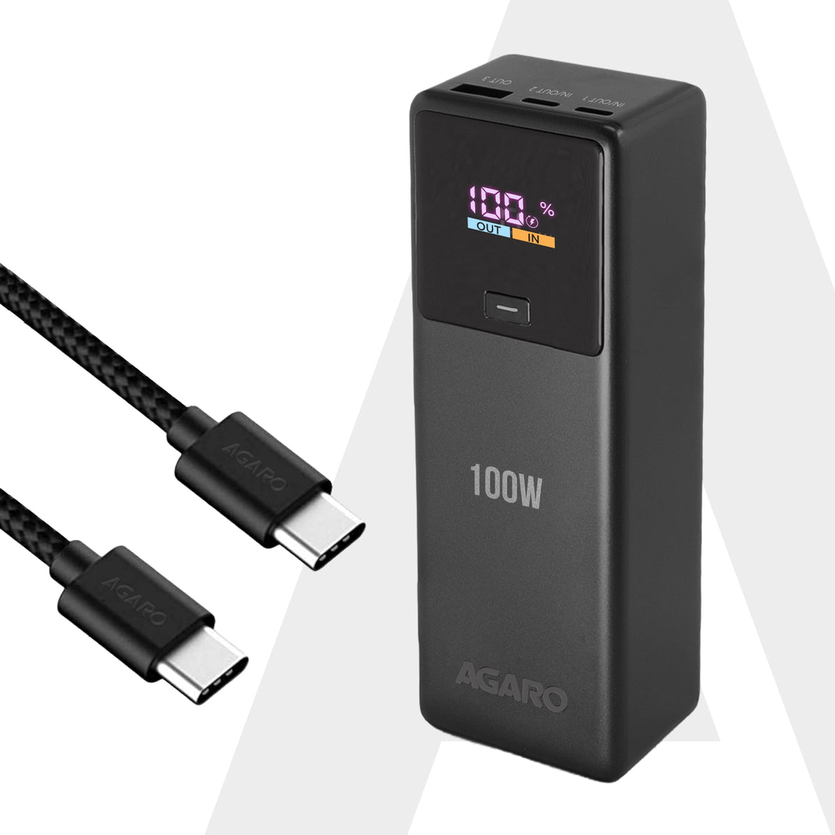 Impulse Power Bank 20000 mAh 100W 3-in-1 Power Bank with 100W PD & 33W QC Output, Fast Charge up to 3 Devices simultaneously, Compatible with Laptop, Mobile, Tablet, iPad, Smartwatch, Earbuds
