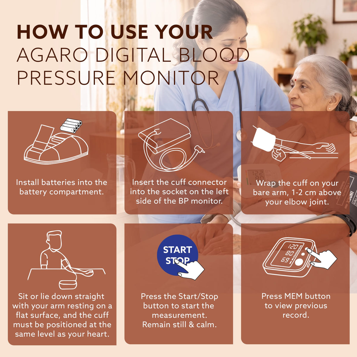 Automatic Portable Digital Blood Pressure Monitor TMB-2283 for Home Use