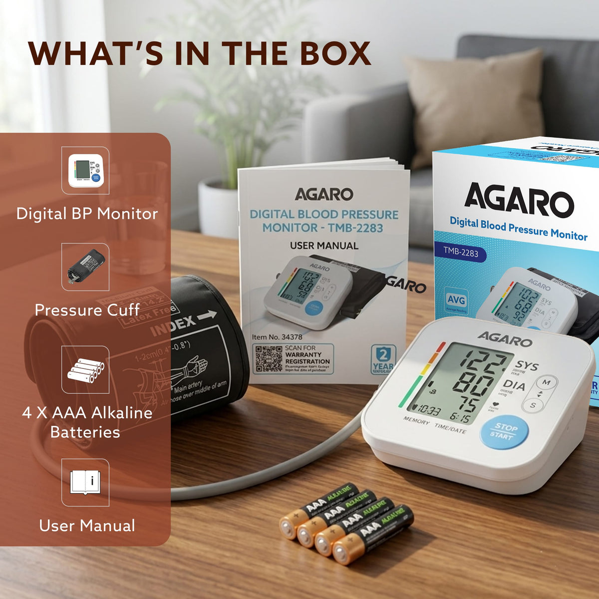 Automatic Portable Digital Blood Pressure Monitor TMB-2283 for Home Use