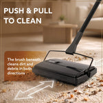 Delite Manual Carpet Cleaner for Pet Hair Rugs Mattresses – No Batteries, Push & Pull, Tangle-Free Brush, Easy-Dump Dustbin (Not for Hard Floors)