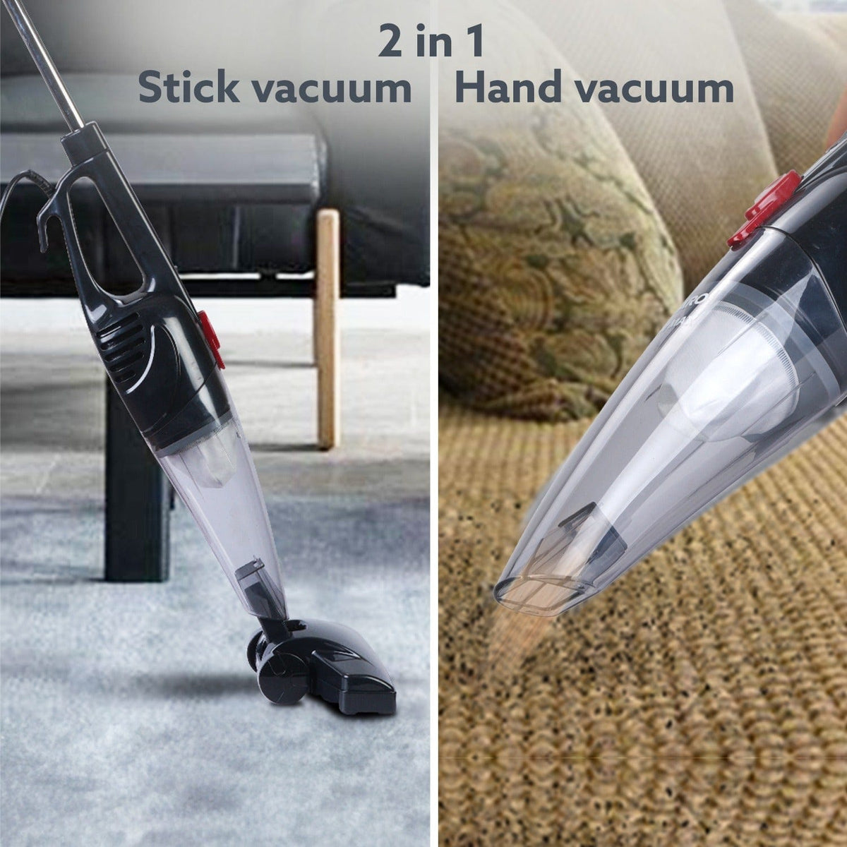 Regal Plus Upright Vacuum Cleaner, 2-in-1, Handheld & Stick, Dry Vacuuming, for Home Use, 800 Watts, 6.5 kPa Suction Power, Bagless, Black