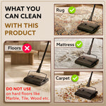 Delite Manual Carpet Cleaner for Pet Hair Rugs Mattresses – No Batteries, Push & Pull, Tangle-Free Brush, Easy-Dump Dustbin (Not for Hard Floors)