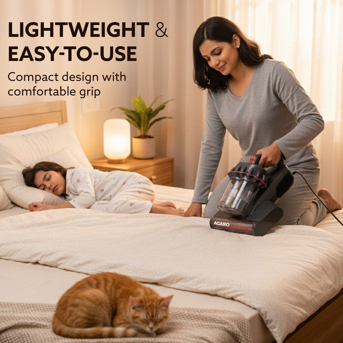 Royal Mattress Vacuum Cleaner, 12kPa Suction Power & UV Light Sterilization, Bed Vacuum Cleaner & Mite Remover, Suitable for Beds, Mattresses, Sofas & Pillows
