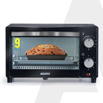 Marvel 9L OTG Oven 800W, Compact Toaster Griller for Baking, Toasting & Grilling, Adjustable 100°C-250°C, 30-Min Timer with Ready Bell, Auto Shut-Off, Tempered Glass Door, Bake Pan, Tong & Rack