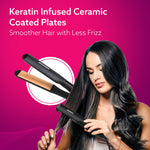Elite Hair Straightener, Wide/Broad Plate, Keratin Infused Ceramic Coated Plate, For Long/Medium Hair