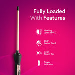 HC9007 Hair Curler With 7 MM Barrel, Rod, Tong, Chopstick Rectangular Hair Curler, Ceramic Coated Plates, Cool Touch Tip, Fast Heating, For Men Women, Maggie Curl, Hair Curling, Styling, Rose Gold & Black
