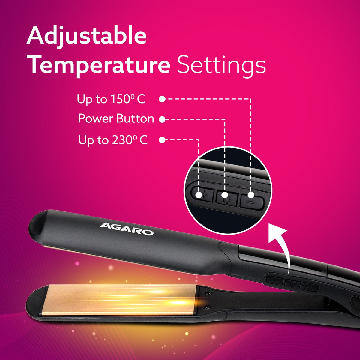 Elite Hair Straightener, Wide/Broad Plate, Keratin Infused Ceramic Coated Plate, For Long/Medium Hair