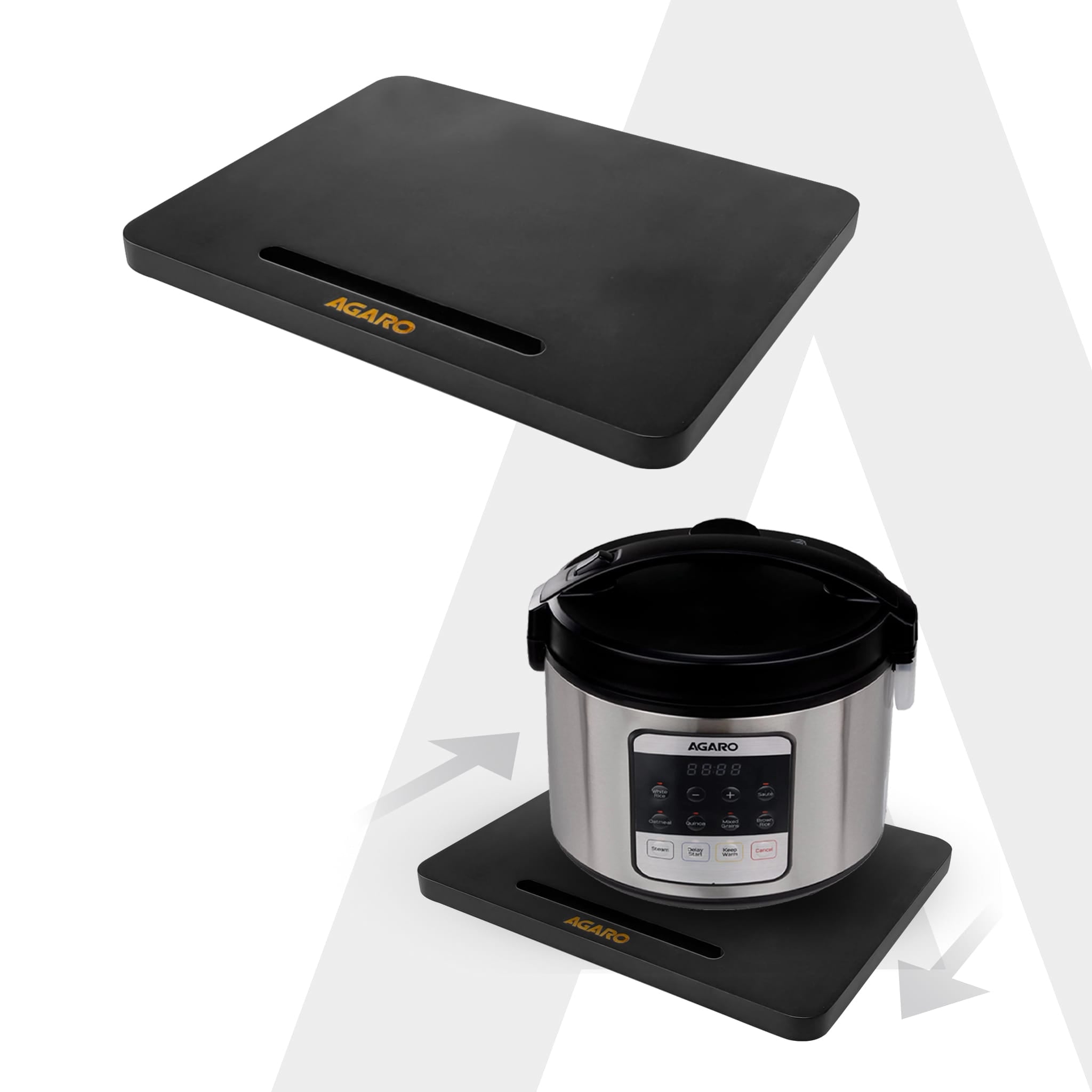 Elite Sliding Tray S1, for Kitchen Appliances, Smooth Countertop Slider Tray with Rubber Wheels for Coffee Machine, Mixer Grinder, Air Fryer, Micro Oven & More, Anti-Slip & Durable Build, Black