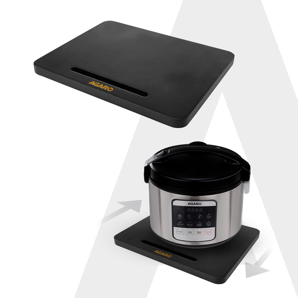 Elite Sliding Tray S1, for Kitchen Appliances, Smooth Countertop Slider Tray with Rubber Wheels for Coffee Machine, Mixer Grinder, Air Fryer, Micro Oven & More, Anti-Slip & Durable Build, Black