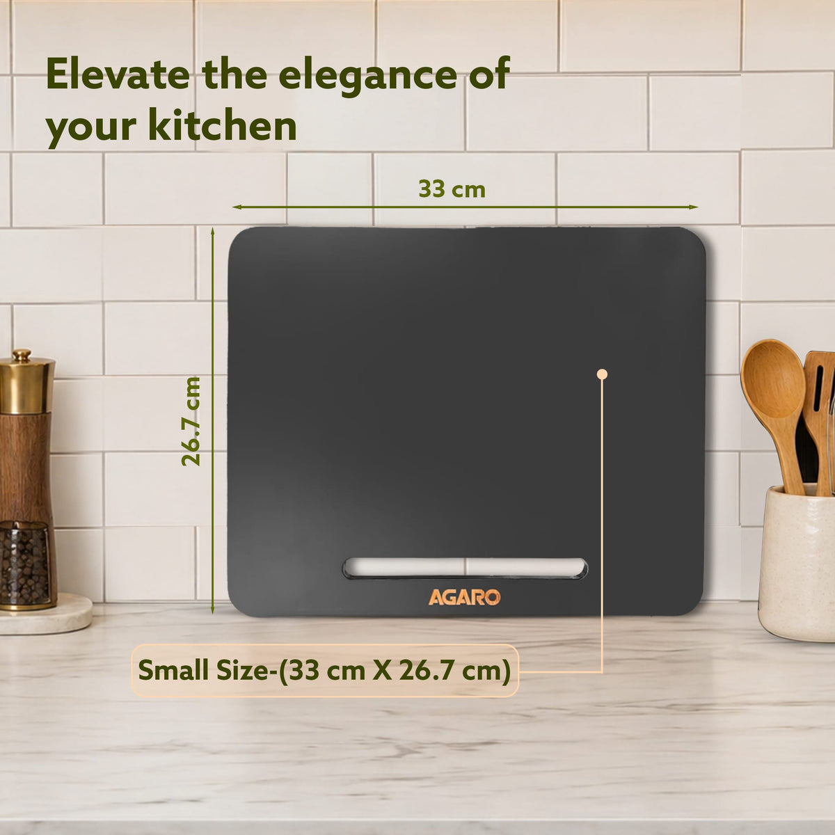Elite Sliding Tray S1, for Kitchen Appliances, Smooth Countertop Slider Tray with Rubber Wheels for Coffee Machine, Mixer Grinder, Air Fryer, Micro Oven & More, Anti-Slip & Durable Build, Black