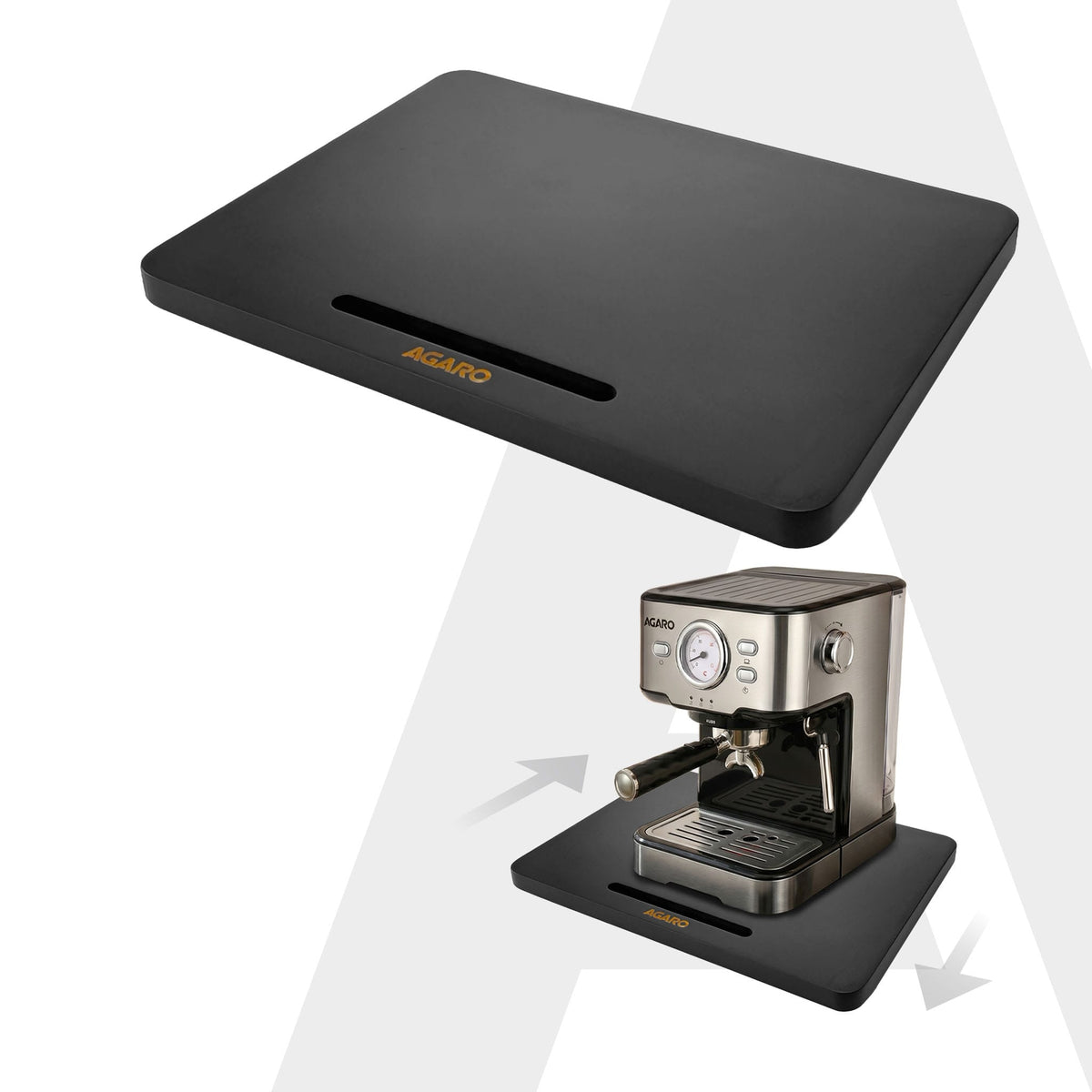 Elite Sliding Tray S2, for Kitchen Appliances, Smooth Countertop Slider Tray with Rubber Wheels for Coffee Machine, Mixer Grinder, Air Fryer, Micro Oven & More, Anti-Slip & Durable Build, Black