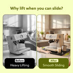 Elite Sliding Tray S2, for Kitchen Appliances, Smooth Countertop Slider Tray with Rubber Wheels for Coffee Machine, Mixer Grinder, Air Fryer, Micro Oven & More, Anti-Slip & Durable Build, Black