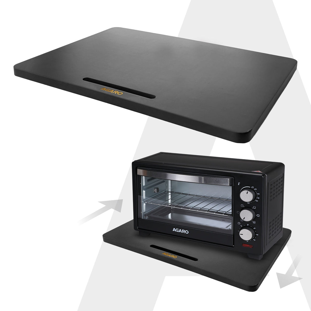 Elite Sliding Tray S3, for Kitchen Appliances, Smooth Countertop Slider Tray with Rubber Wheels for Coffee Machine, Mixer Grinder, Air Fryer, Micro Oven & More, Anti-Slip & Durable Build, Black
