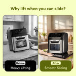 Elite Sliding Tray S3, for Kitchen Appliances, Smooth Countertop Slider Tray with Rubber Wheels for Coffee Machine, Mixer Grinder, Air Fryer, Micro Oven & More, Anti-Slip & Durable Build, Black